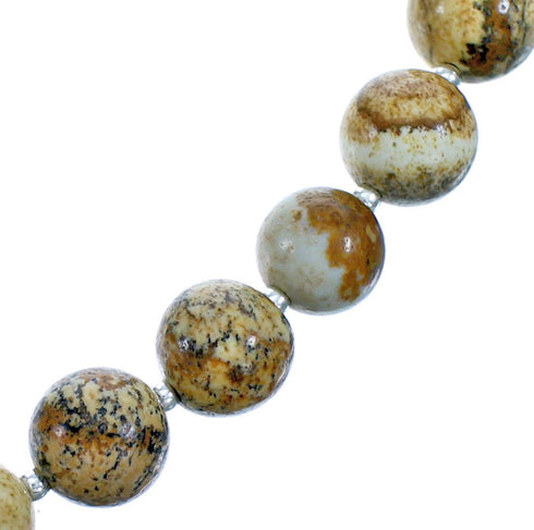 Genuine Sterling Silver Southwest Picture Rock Bead Necklace SX115271
